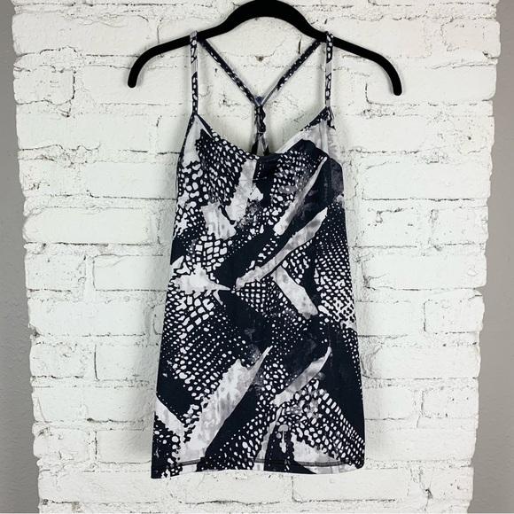 Lululemon Power Y Tank Top Luon Static Mist Black White 8 - Picture 7 of 11
